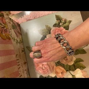 Set of Ring and Link Bracelet Steel